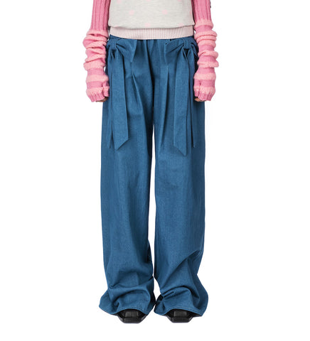 BOW LOUNGE SWEATPANTS DENIM BLUE