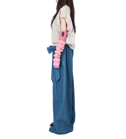 POLKA DOT SQUARE VEST PULLOVER ROSE/GREY