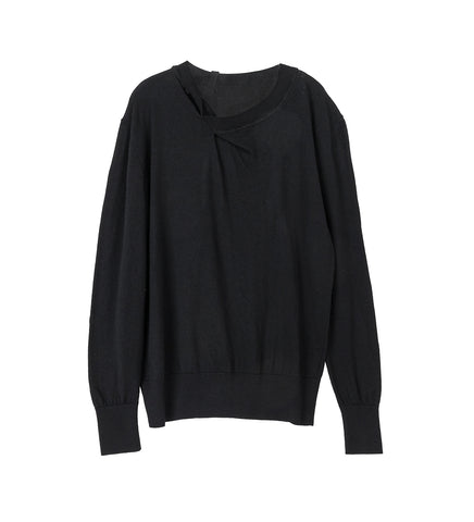 CREWNECK WOOL JUMPER BLACK