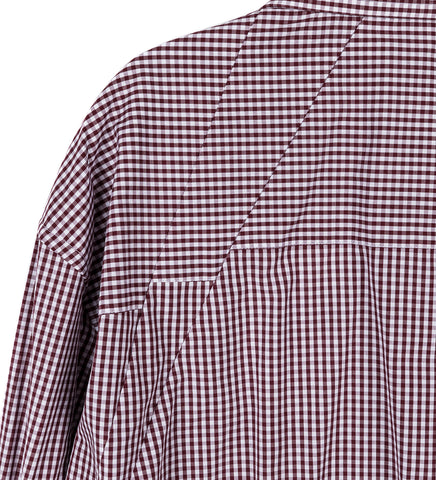 CLASSIC FOLD UP SLEEVE SHIRT MAUVE/WHITE