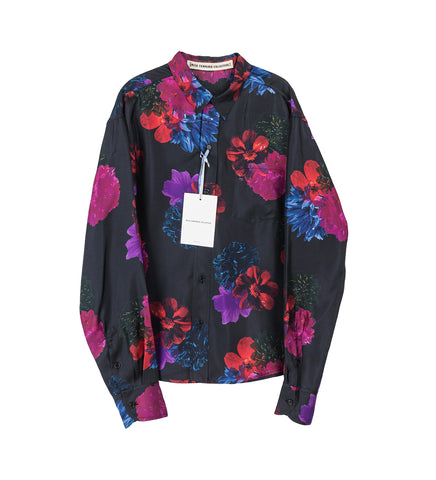 PABLO CROPPED UNLINED FLOWER PRINT SHIRT MULTICOLOR