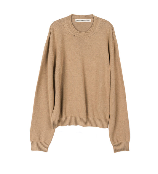 ERWIN BOXY CREW NECK SWEATER BEIGE