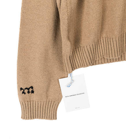 ERWIN BOXY CREW NECK SWEATER BEIGE