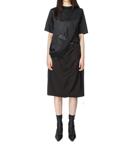 DOUBLE SUIT SKIRT MIDI BROWN/GREY MEDIUM