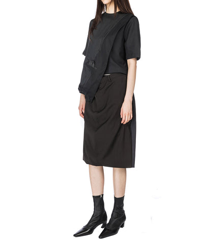 DOUBLE SUIT SKIRT MIDI BROWN/GREY MEDIUM