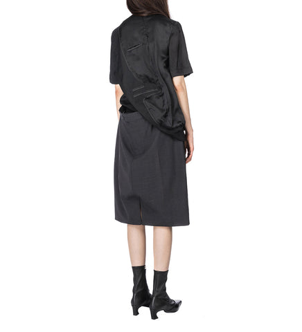 DOUBLE SUIT SKIRT MIDI BROWN/GREY MEDIUM