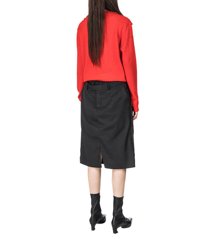DOUBLE SLEEVE SWEATER RED ARGYLE