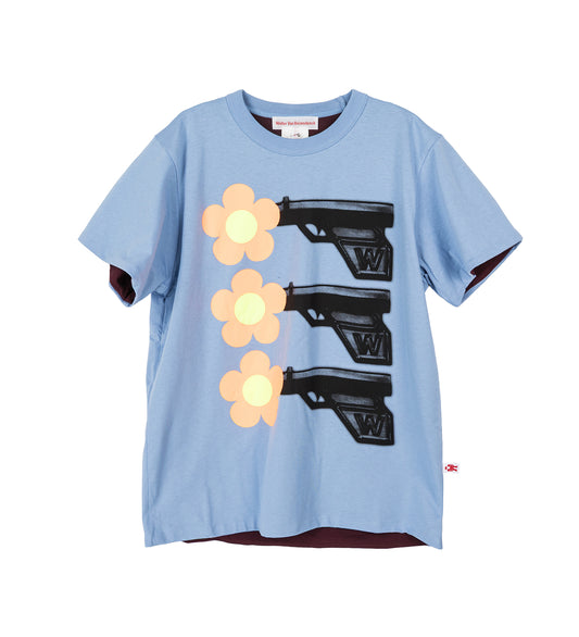 FLOWER POWER REVERSIBLE T I PLACID BLUE