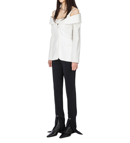 PIERCING STRAIGHT PANTS BLACK