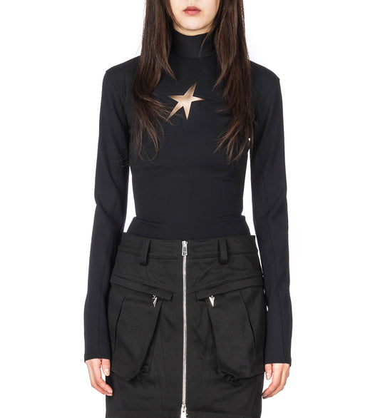 LONG SLEEVES STAR TOP BLACK