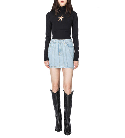 DENIM SKIRT MEDIUM BLUE