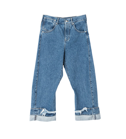 OVERSIZED DENIM TROUSERS STONE