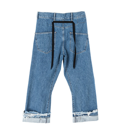 OVERSIZED DENIM TROUSERS STONE