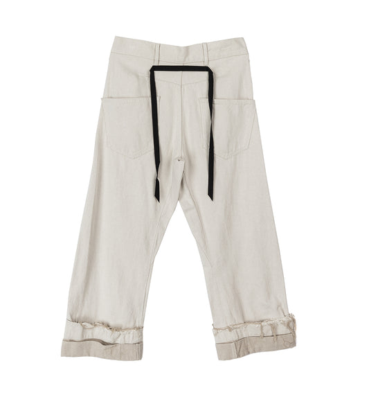 OVERSIZED DENIM TROUSERS OFF-WHITE