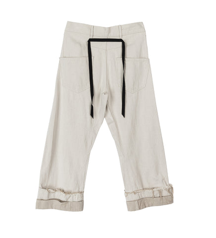 OVERSIZED DENIM TROUSERS OFF-WHITE