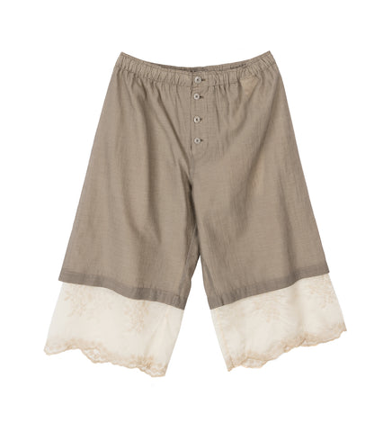 FRILL SHORT HAZEL GRID CLOUD COTTON SILK