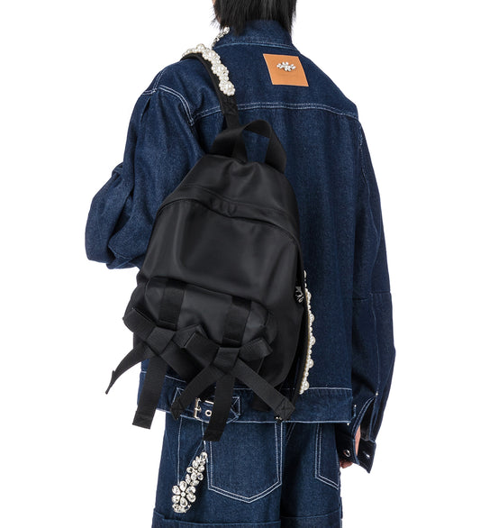 BOW FRONT BACKPACK BLACK/PEARL