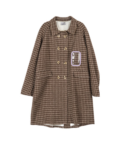 WINDOW HOUNDSTOOTH COAT CREAM/BROWN