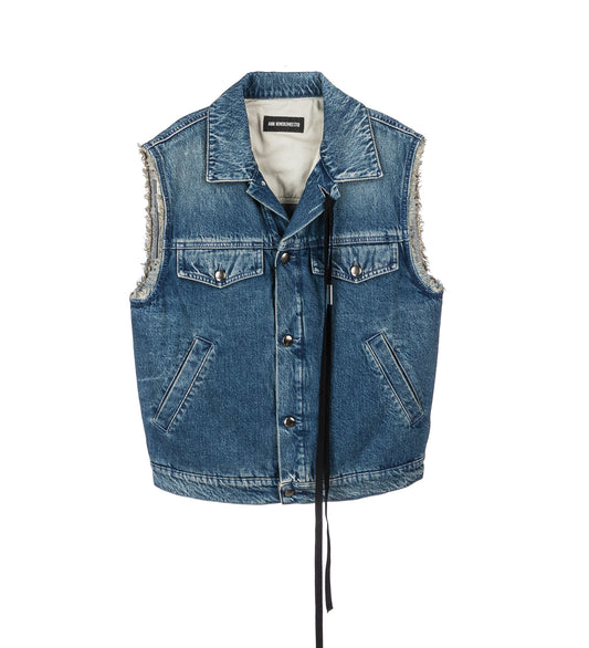 TOMA 5-POCKET STANDARD SLEEVELESS BLOUSON MID BLUE