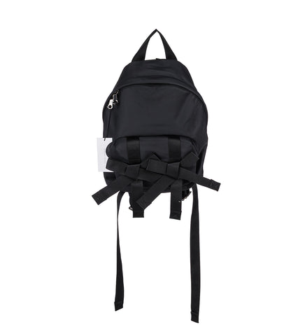 BOW FRONT BACKPACK W/ EMB BLACK/PEARL