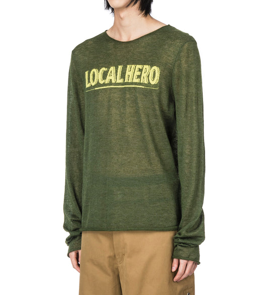 FINE INTARSIA JUMPER GREEN KHAKI