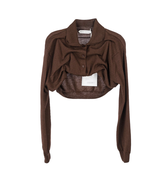 LIFTED CARDIGAN BROWN