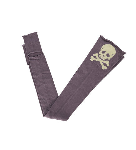 KNIT SKULL STOCKINGS PURPLE
