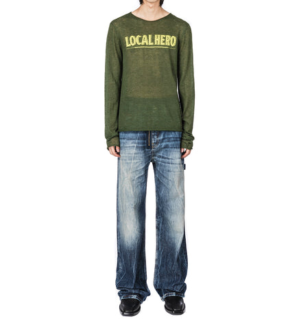 FINE INTARSIA JUMPER GREEN KHAKI