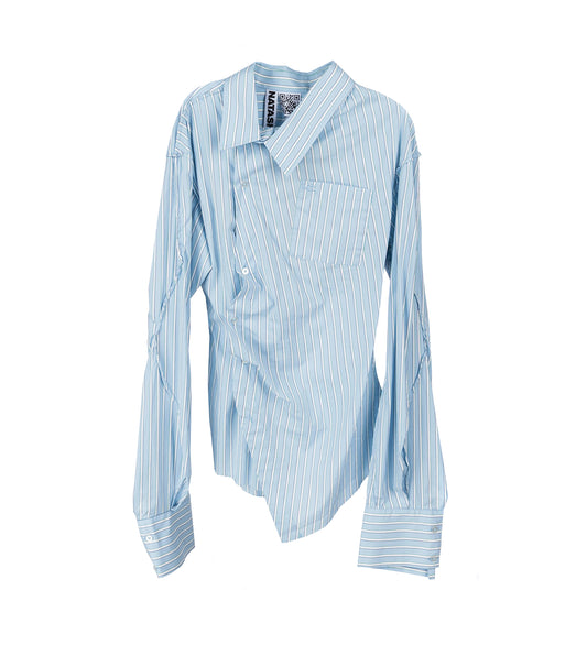DRUNK COTTON SHIRT BLUE STRIPED