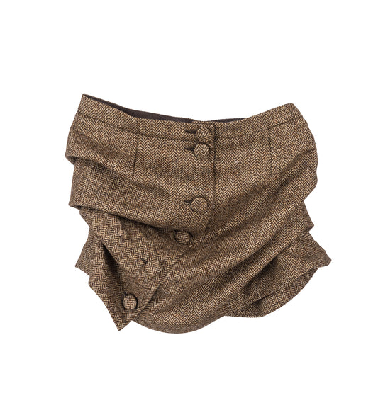 LIFTED PENCIL SKIRT BROWN