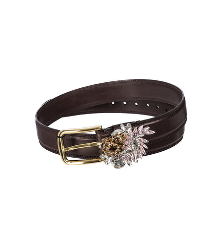BROOCH BELT BROWN