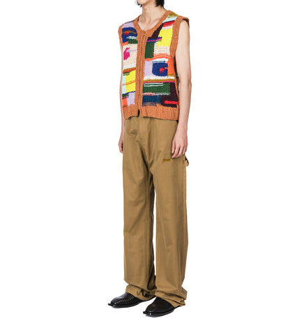 HANDKNIT ZIP VEST MULTI