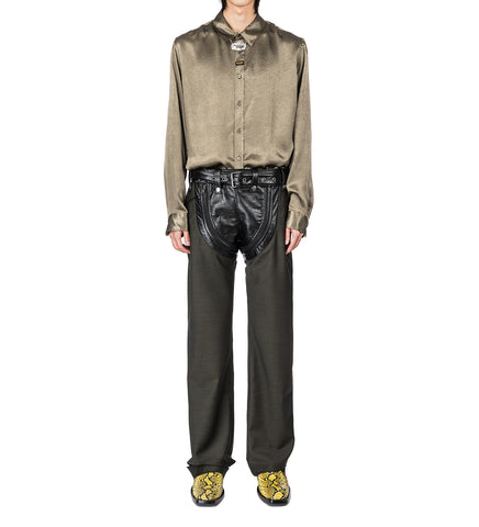 ZIP CHAP TAILORED TROUSER GREEN