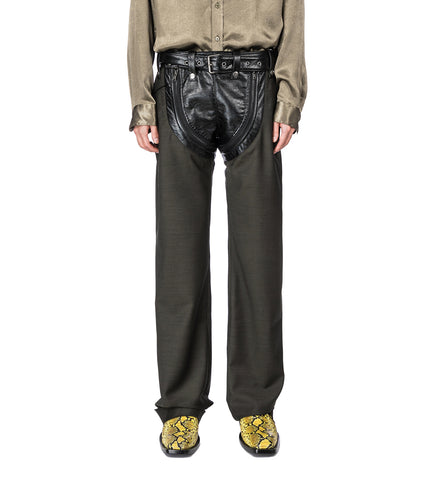 ZIP CHAP TAILORED TROUSER GREEN