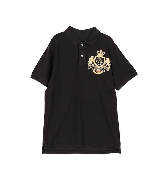 CREST POLO TEE BLACK