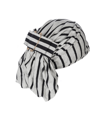 STRIPED CHANTAL HAT BLACK GREY