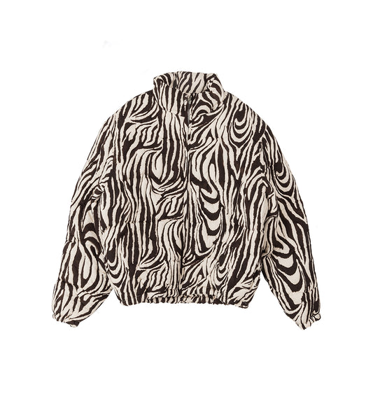 QUILTED PUFFER ZEBRA PRINT