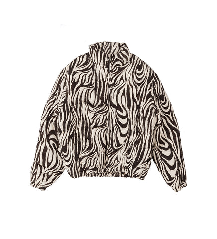 QUILTED PUFFER ZEBRA PRINT
