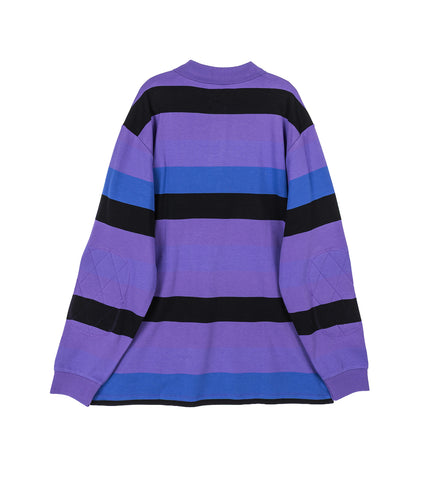 STRIPED RUGBY LONGSLEEVE PURPLE
