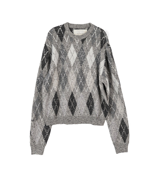 ARGYLE SWEATER GREY