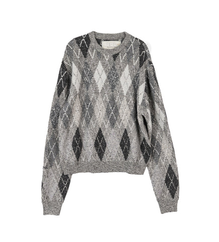 ARGYLE SWEATER GREY