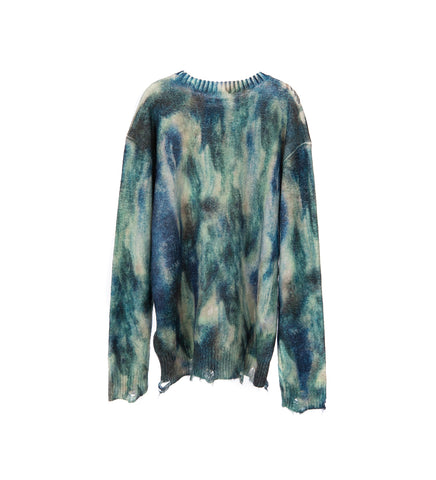 OVERSIZED PRINT SWEATER ACQUA