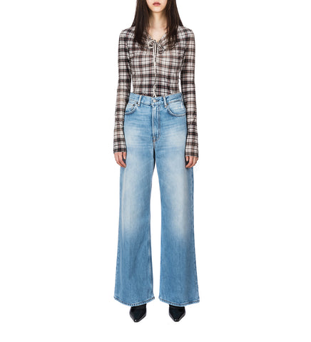 CHECK BUTTON UP SHIRT BLACK/WHITE