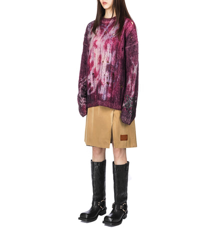 PRINTED KNIT JUMPER DARK PURPLE