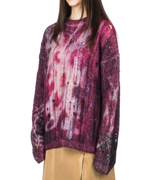 PRINTED KNIT JUMPER DARK PURPLE