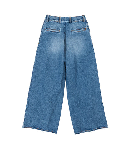 PLEATED JEANS BLUE