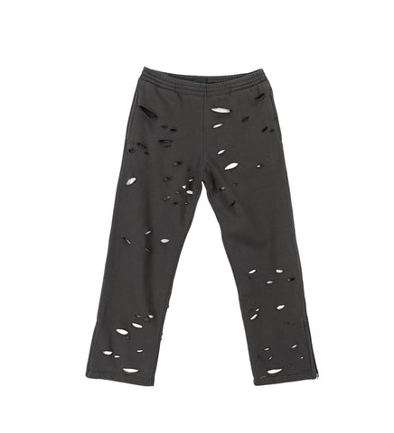 THERMAL LINED ZIP SWEATPANTS BLACK
