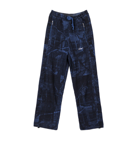 CONCEALED WASHED WAFFLE THERMAL PANTS BLUE