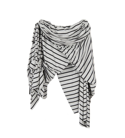 STRIPED JERSEY SKIRT BLACK GREY