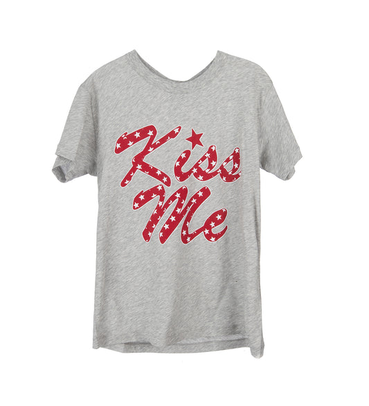 KISS ME T-SHIRT HEATHER GREY